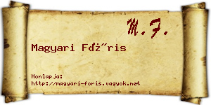 Magyari Fóris névjegykártya